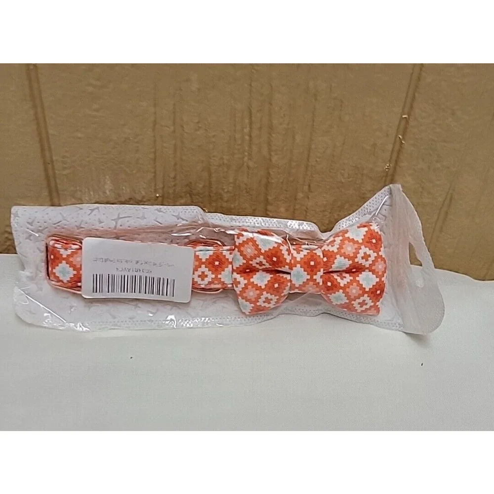 Female Small Dog Collar Orange 1/2